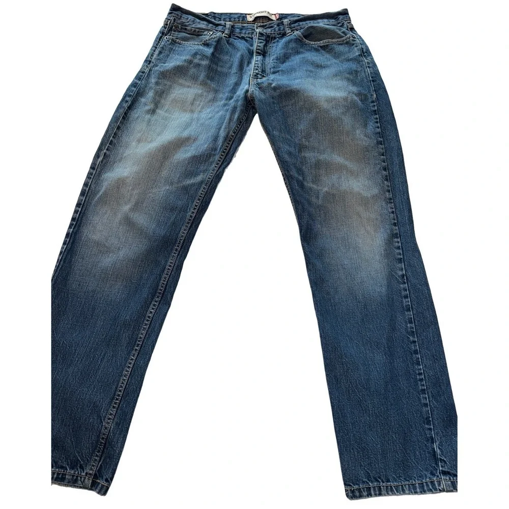Levi's 505 Regular Fit Straight Leg Jeans Men's 36x32 Blue Denim Medium Wash Y2K